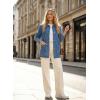 image:imageAstylish Womens Denim Shirt Long Sleeve Button Down Jean Shacket Top with PocketsLight Blue