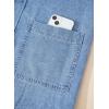 image:imageAstylish Womens Denim Shirt Long Sleeve Button Down Jean Shacket Top with PocketsLight Blue