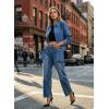 image:imageAstylish Womens Denim Shirt Long Sleeve Button Down Jean Shacket Top with PocketsSky Blue