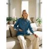 image:imageAstylish Womens Denim Shirt Long Sleeve Button Down Jean Shacket Top with PocketsSky Blue