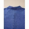 image:imageAstylish Womens Denim Shirt Long Sleeve Button Down Jean Shacket Top with PocketsSky Blue