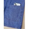 image:imageAstylish Womens Denim Shirt Long Sleeve Button Down Jean Shacket Top with PocketsSky Blue