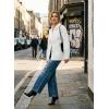 image:imageAstylish Womens Denim Shirt Long Sleeve Button Down Jean Shacket Top with PocketsWhite