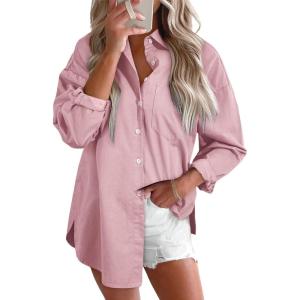 image:imageAstylish Women Denim Shirts Button Down Blouse V Neck Casual TopsT Bonbon