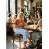 image:imageAstylish Womens 2026 Linen Cropped Pants Elastic Waist Wide Leg Summer Beach CaprisBeau Blue