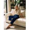 image:imageAstylish Womens 2026 Linen Cropped Pants Elastic Waist Wide Leg Summer Beach CaprisNavy Blue
