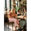 image:imageAstylish Womens 2026 Linen Cropped Pants Elastic Waist Wide Leg Summer Beach CaprisPink