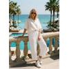 image:imageAstylish Womens 2026 Linen Cropped Pants Elastic Waist Wide Leg Summer Beach CaprisWhite