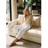 image:imageAstylish Womens 2026 Linen Cropped Pants Elastic Waist Wide Leg Summer Beach CaprisWhite