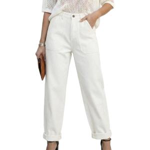 image:imageAstylish Jeans for Women Baggy Barrel High Waisted Stretchy Straight Leg Jean Trendy 2026 Boyfriend Denim PantsWhite