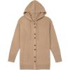 image:imageAstylish Open Front Hooded Cardigan Sweaters for Women Knit Long Sleeve Button Down Outwear 2025Khaki