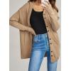 image:imageAstylish Open Front Hooded Cardigan Sweaters for Women Knit Long Sleeve Button Down Outwear 2025Khaki