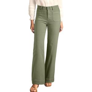 image:imageAstylish Womens Wide Leg Jeans High Waisted Stretchy Straight Leg Jeans Loose Trendy Denim Pants with PocketGrass Green
