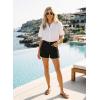 image:imageAstylish Womens High Waisted Utility Jean Shorts Stretch Denim Summer Shorts with Patch PocketsBlack