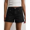 image:imageAstylish Womens High Waisted Utility Jean Shorts Stretch Denim Summer Shorts with Patch PocketsBlack