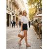 image:imageAstylish Womens High Waisted Utility Jean Shorts Stretch Denim Summer Shorts with Patch PocketsBlack