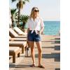 image:imageAstylish Womens High Waisted Utility Jean Shorts Stretch Denim Summer Shorts with Patch PocketsBluing