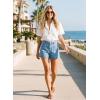 image:imageAstylish Womens High Waisted Utility Jean Shorts Stretch Denim Summer Shorts with Patch PocketsMyosotis