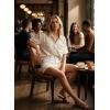image:imageAstylish Womens High Waisted Utility Jean Shorts Stretch Denim Summer Shorts with Patch PocketsWhite