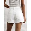 image:imageAstylish Womens High Waisted Utility Jean Shorts Stretch Denim Summer Shorts with Patch PocketsWhite