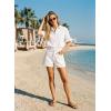 image:imageAstylish Womens High Waisted Utility Jean Shorts Stretch Denim Summer Shorts with Patch PocketsWhite