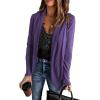 image:imageAstylish Womens Long Sleeve Open Front Soft Knit Cardigan Loose Oversized Sweater CoatPurple