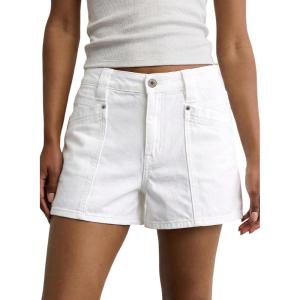image:imageAstylish Womens High Waisted Utility Jean Shorts Stretch Denim Summer Shorts with Patch PocketsWhite