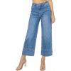 image:imageAstylish Womens 2026 Stretchy Breathable Wide Leg High Waisted Jeans Casual Cropped Ankle Denim Pants with Vertical SeamsY Iceland Blue