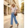 image:imageAstylish Womens 2026 Stretchy Breathable Wide Leg High Waisted Jeans Casual Cropped Ankle Denim Pants with Vertical SeamsY Iceland Blue