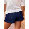 image:imageAstylish Womens High Waisted Shorts Jean Stretchy Casual Fashion Trendy Double Button Fly Denim ShortsNavy Blue
