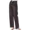 image:imageAstylish Womens High Waisted Wide Leg Straight JeansDark Grey