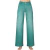 image:imageAstylish Womens High Waisted Wide Leg Straight JeansGrass Green