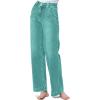 image:imageAstylish Womens High Waisted Wide Leg Straight JeansGrass Green