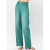 image:imageAstylish Womens High Waisted Wide Leg Straight JeansGrass Green