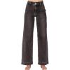 image:imageAstylish Womens High Waisted Wide Leg Straight JeansDark Grey