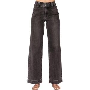 image:imageAstylish Womens High Waisted Wide Leg Straight JeansDark Grey
