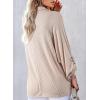 image:imageAstylish Womens Casual Blouses Button Down Business Batwing Tops Long Sleeve V Neck Ribbed Shirts 2025 Fall OutfitApricot