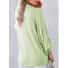 image:imageAstylish Womens Casual Blouses Button Down Business Batwing Tops Long Sleeve V Neck Ribbed Shirts 2025 Fall OutfitClearly Aqua