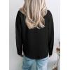 image:imageAstylish Womens Dressy Casual Blouse Business Long Sleeve Trendy Pullover Tops Placket V Neck Work ShirtBlack