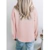 image:imageAstylish Womens Dressy Casual Blouse Business Long Sleeve Trendy Pullover Tops Placket V Neck Work ShirtLight Pink