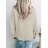 image:imageAstylish Womens Dressy Casual Blouse Business Long Sleeve Trendy Pullover Tops Placket V Neck Work ShirtParchment