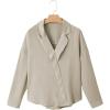 image:imageAstylish Womens Dressy Casual Blouse Business Long Sleeve Trendy Pullover Tops Placket V Neck Work ShirtParchment