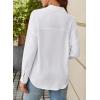 image:imageAstylish Womens Dressy Casual Blouse Business Long Sleeve Trendy Pullover Tops Placket V Neck Work ShirtWhite
