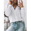 image:imageAstylish Womens Dressy Casual Blouse Business Long Sleeve Trendy Pullover Tops Placket V Neck Work ShirtWhite