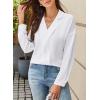 image:imageAstylish Womens Dressy Casual Blouse Business Long Sleeve Trendy Pullover Tops Placket V Neck Work ShirtWhite