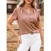 image:imageAstylish Womens Dressy Notched V Neck Tops Business Work Cap Sleeve Chiffon Blouse ShirtsDusty Pink
