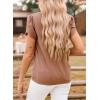 image:imageAstylish Womens Dressy Notched V Neck Tops Business Work Cap Sleeve Chiffon Blouse ShirtsDusty Pink
