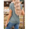 image:imageAstylish Womens Dressy Notched V Neck Tops Business Work Cap Sleeve Chiffon Blouse ShirtsMist Blue