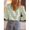 image:imageAstylish Womens Lace Crochet Patchwork Floral Long Sleeve Button Down BlouseGreen