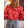 image:imageAstylish Womens Lace Crochet Patchwork Floral Long Sleeve Button Down BlouseRed